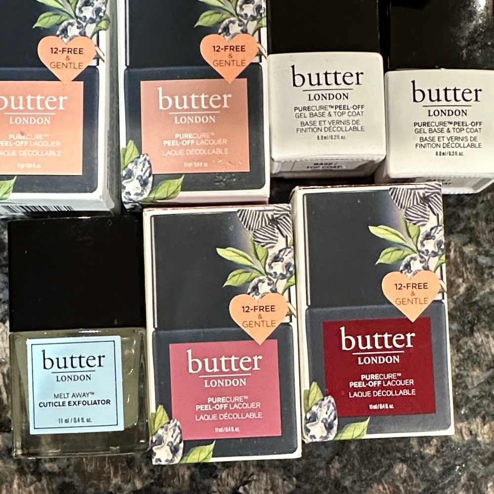 butter LONDON Nail Polish Collection - Mint, Red, Peach set of 7 - Picture 4 of 5